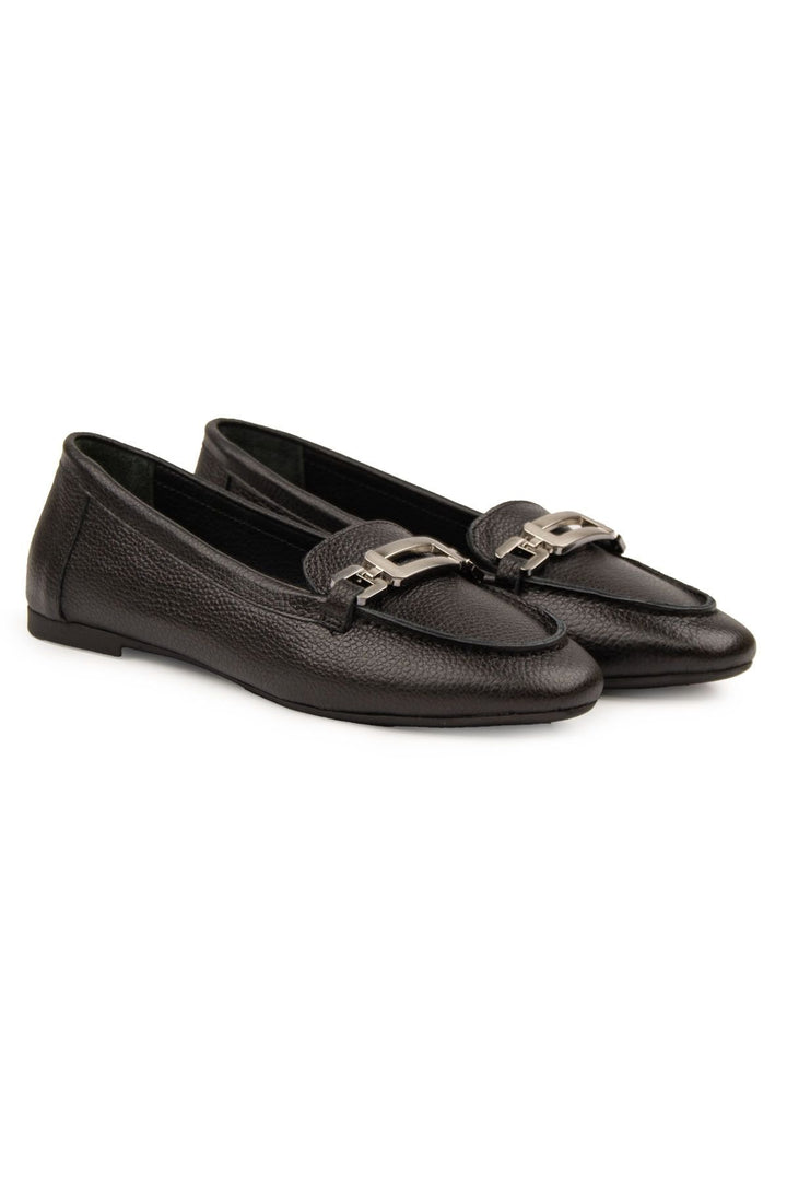 Pegia Genuine Leather Women's Loafers DG6045  - Black