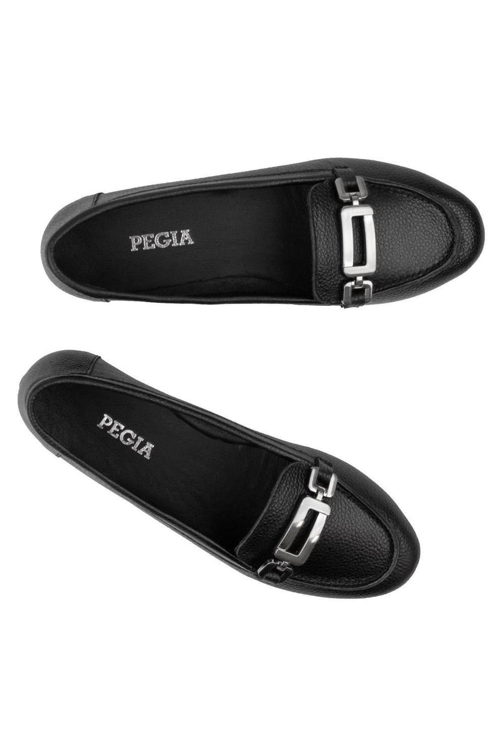 Pegia Genuine Leather Women's Loafers DG6045  - Black