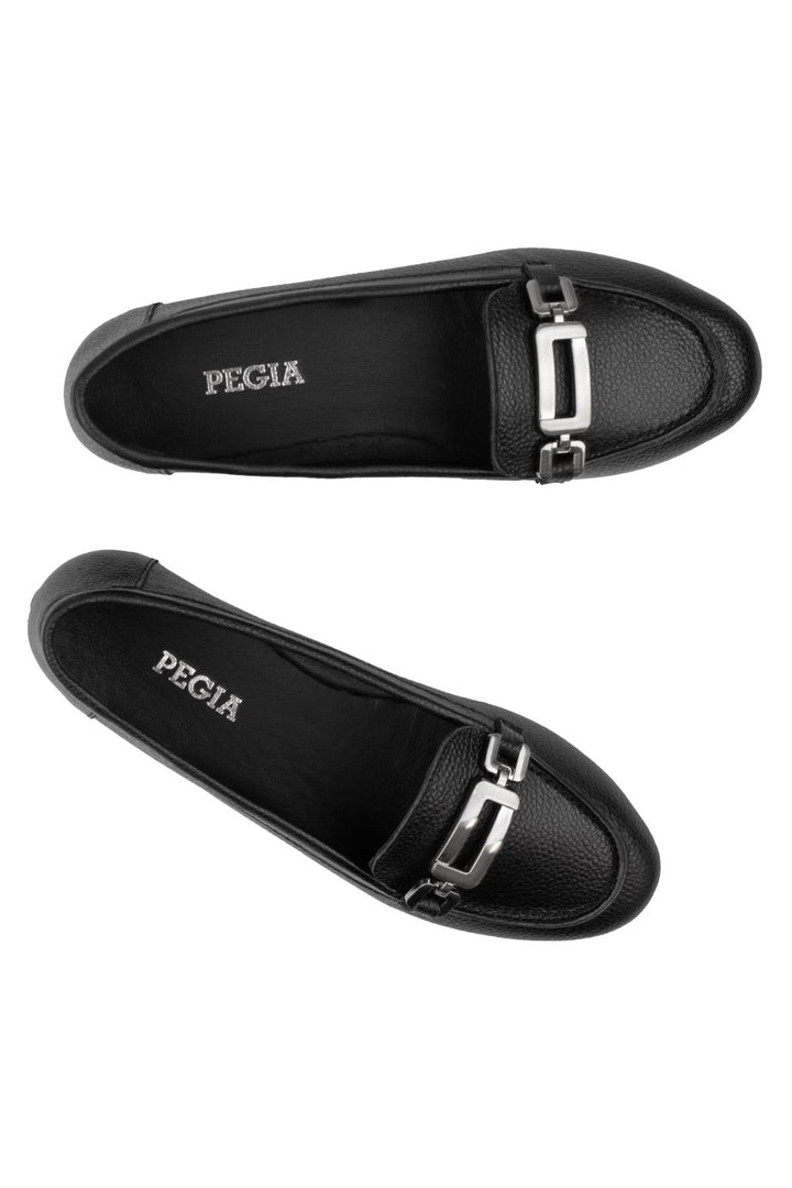 Pegia Genuine Leather Women's Loafers DG6045  - Black
