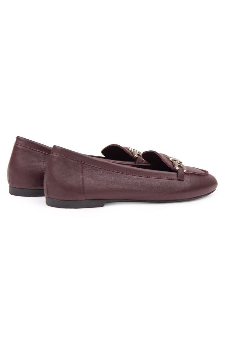 Pegia Genuine Leather Women's Loafers DG6045  - Burgundy