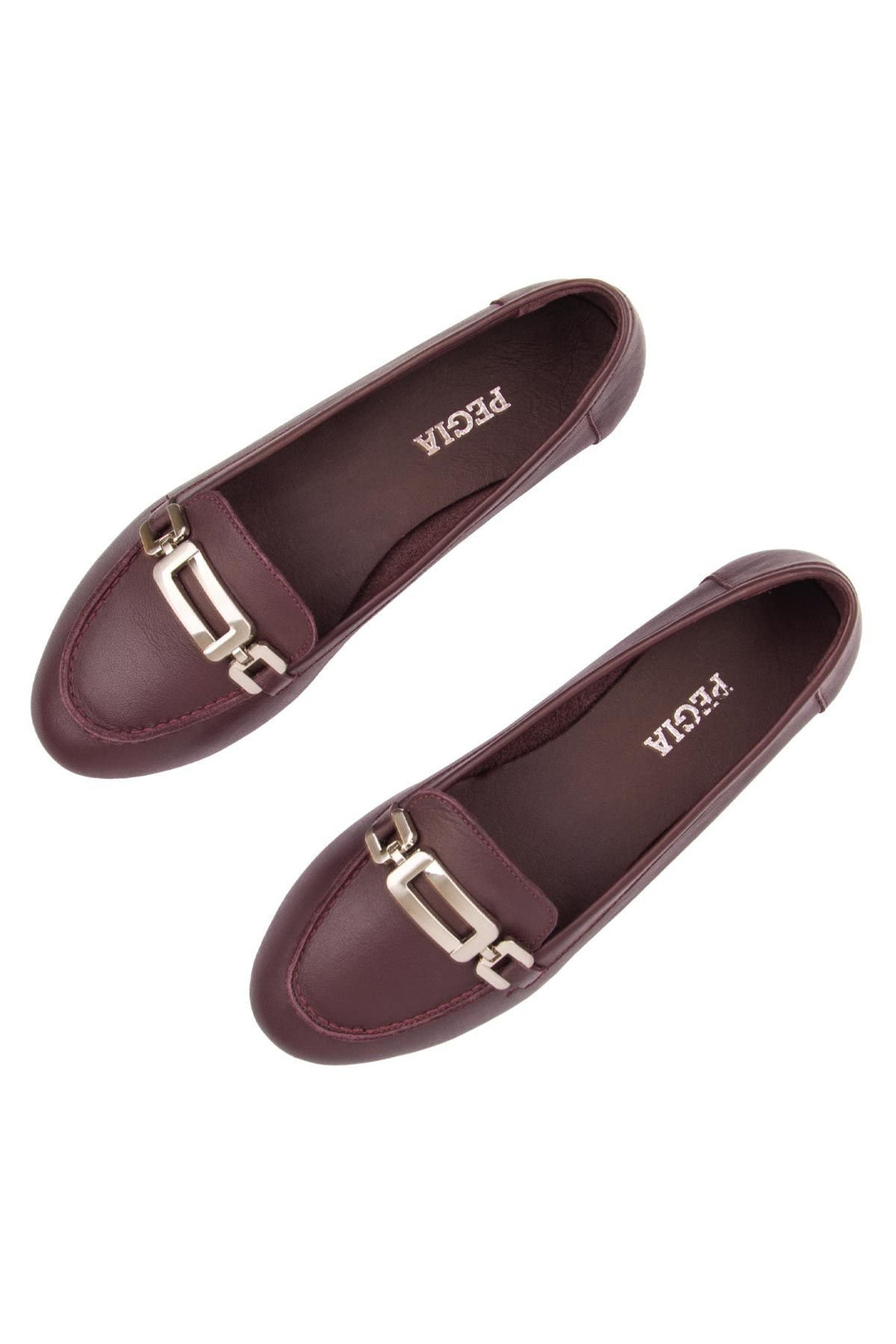 Pegia Genuine Leather Women's Loafers DG6045  - Burgundy