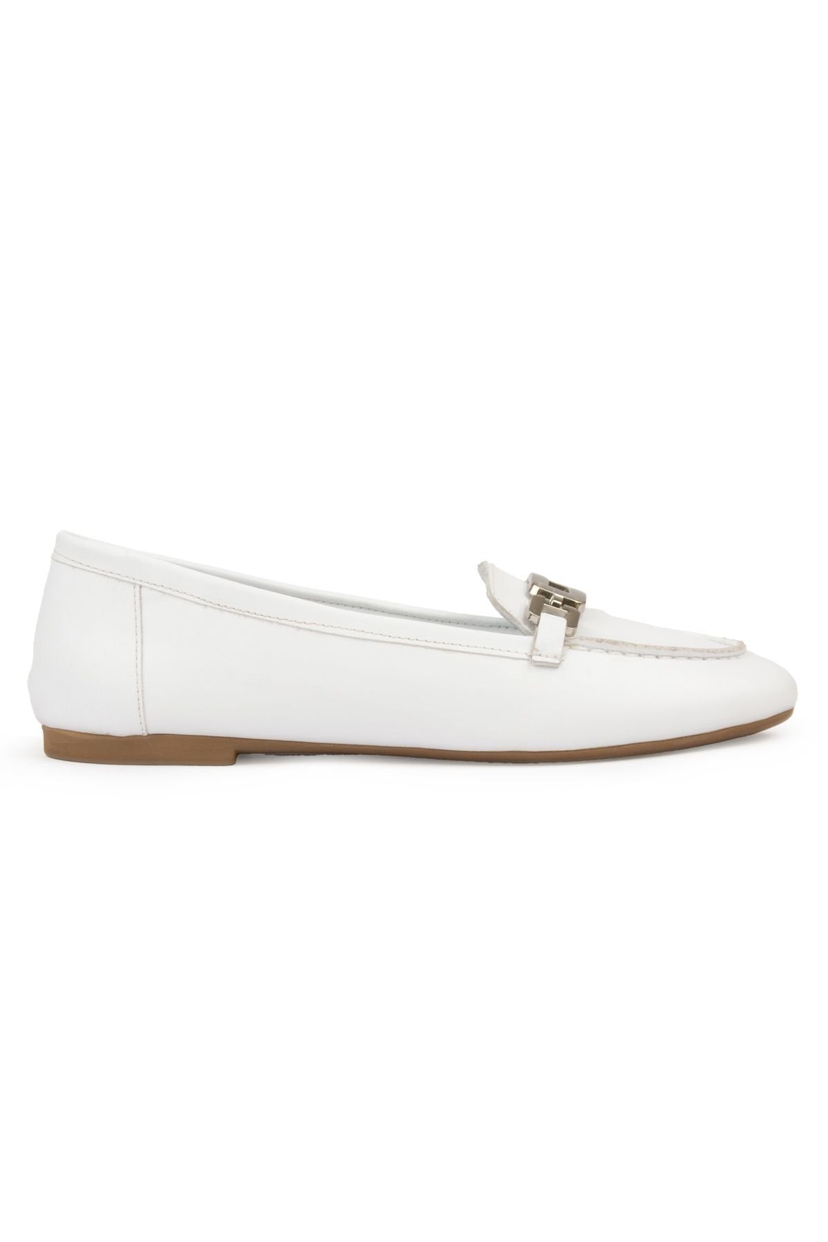 Pegia Genuine Leather Women's Loafers DG6045  - White