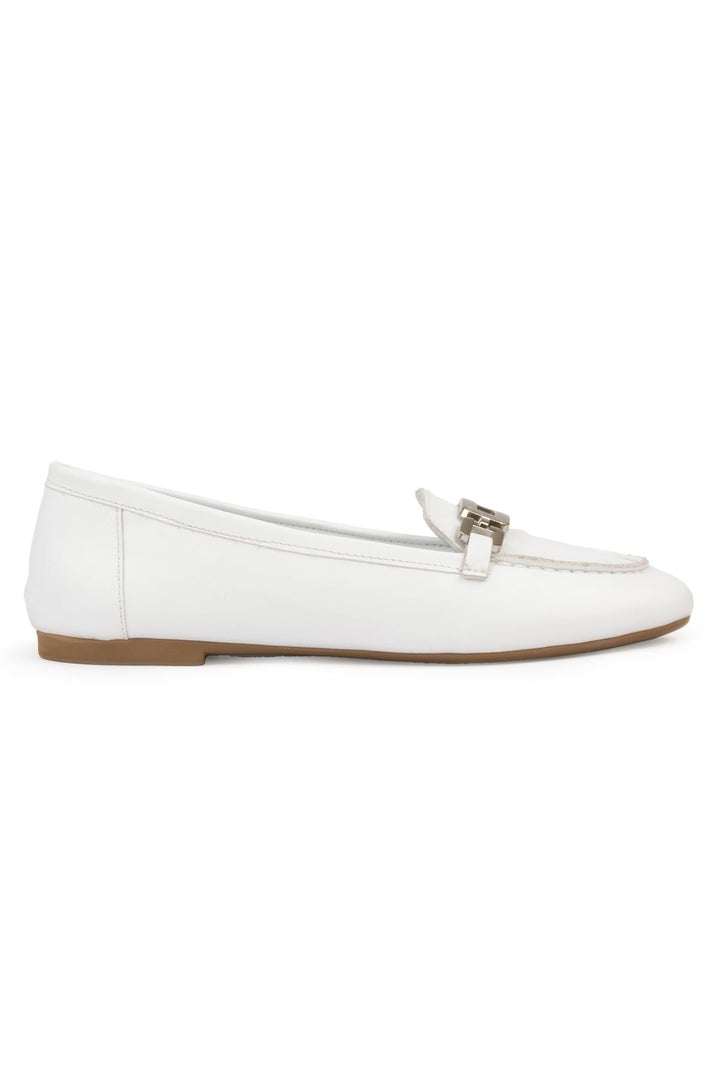 Pegia Genuine Leather Women's Loafers DG6045  - White