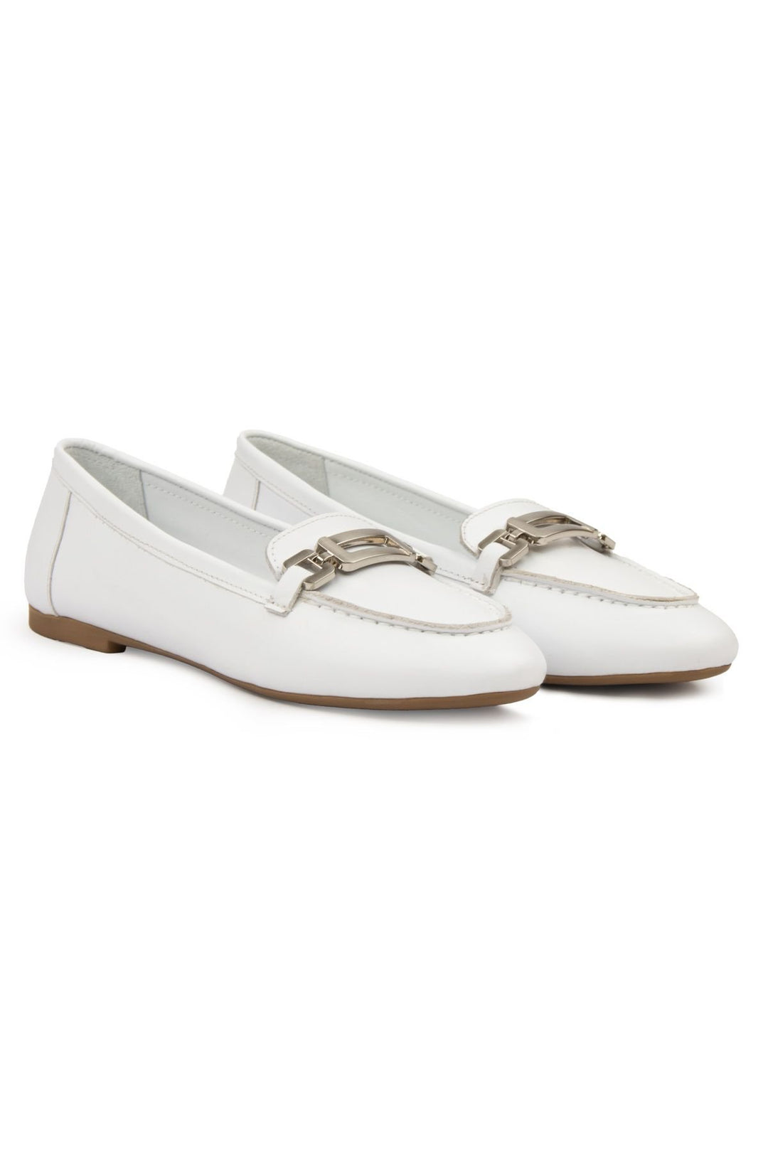 Pegia Genuine Leather Women's Loafers DG6045  - White