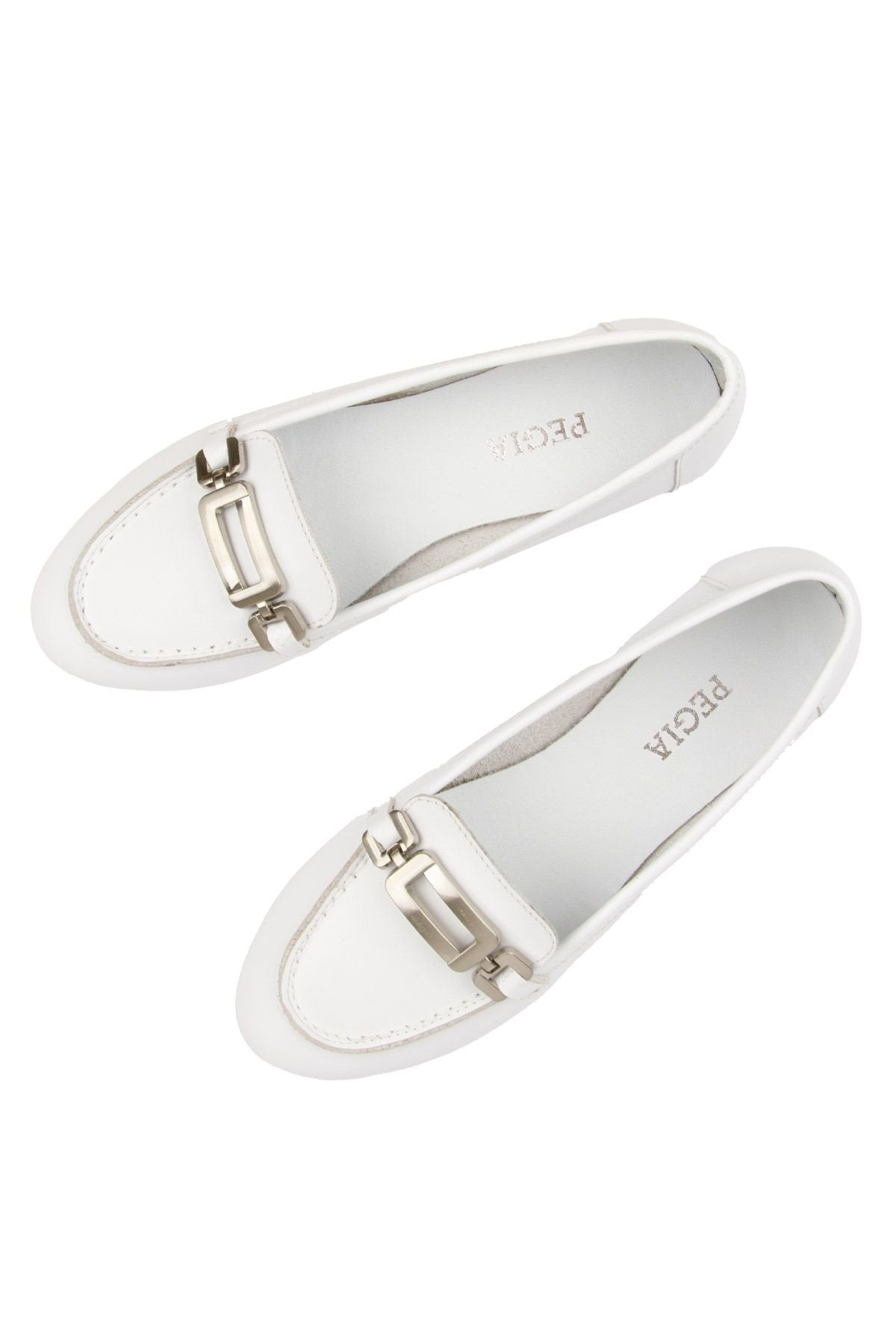 Pegia Genuine Leather Women's Loafers DG6045  - White