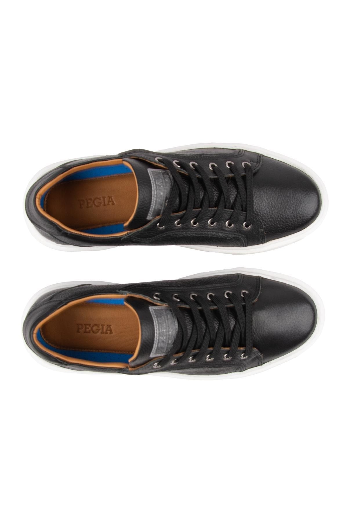 Pegia Genuine Floater Leather Sneakers 500971  - Black