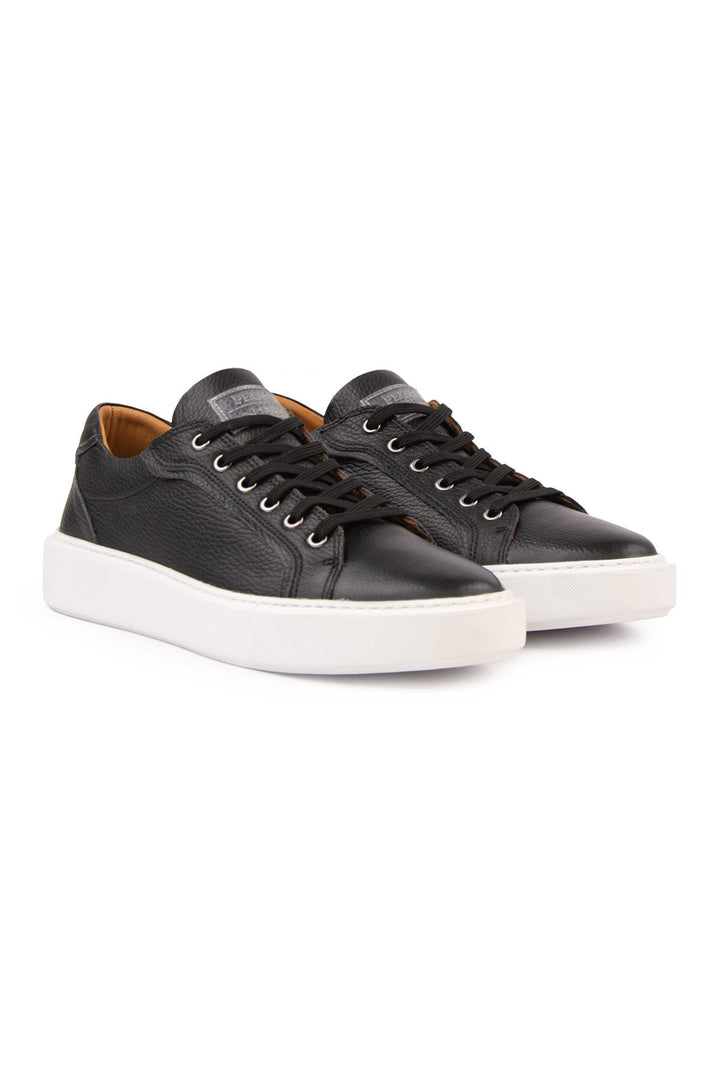 Pegia Genuine Floater Leather Sneakers 500971  - Black