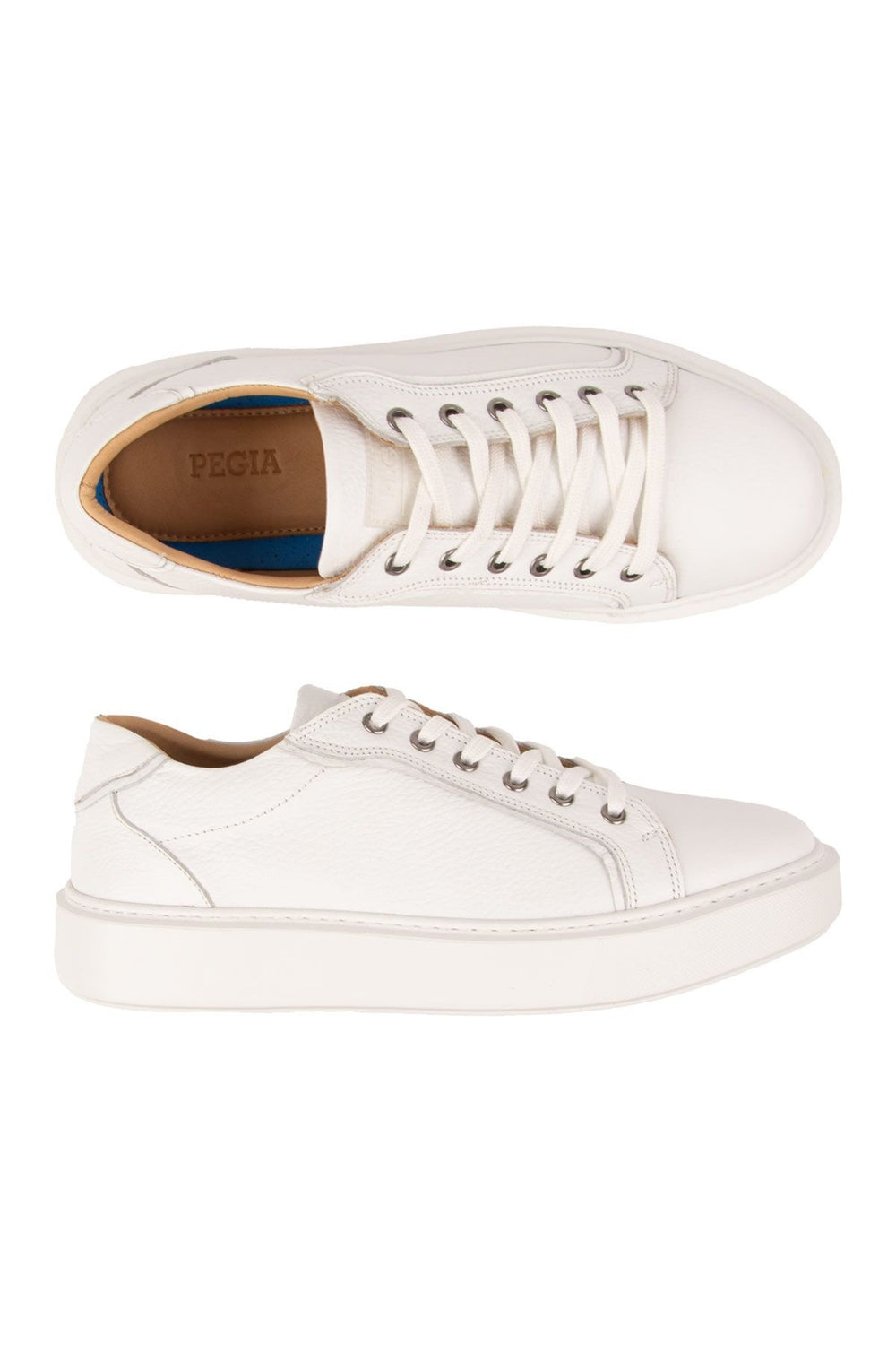 Pegia Genuine Floater Leather Sneakers 500971  - White