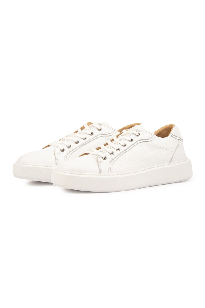 Pegia Genuine Floater Leather Sneakers 500971  - White