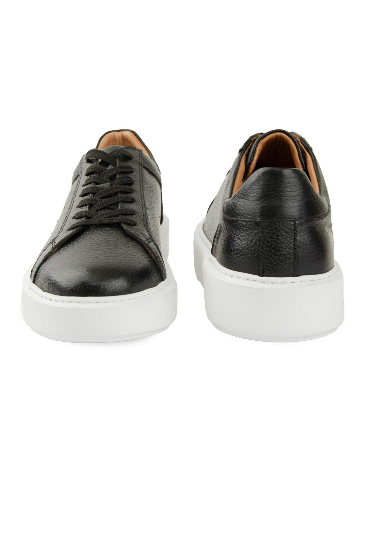 Pegia Genuine Floater Leather Sneaker 500975  - Black