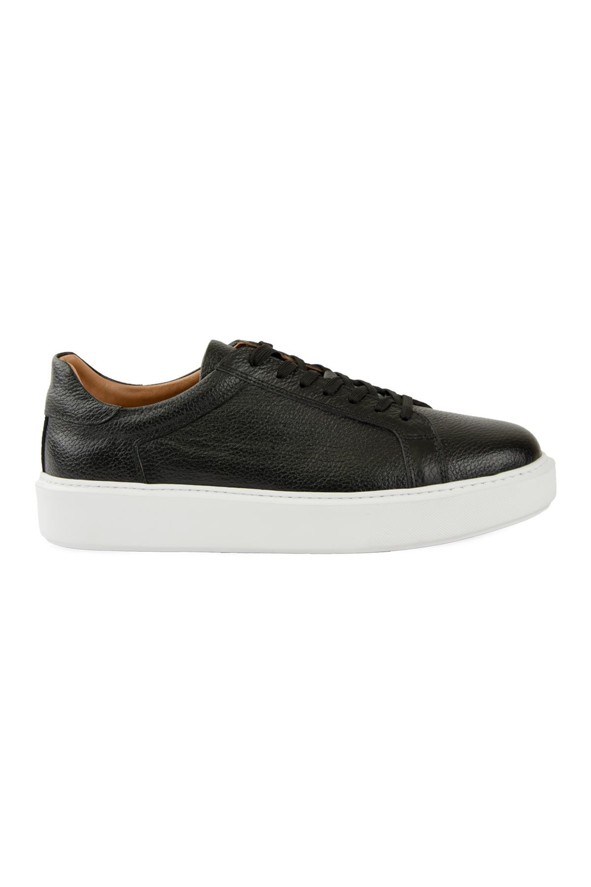 Pegia Genuine Floater Leather Sneaker 500975  - Black