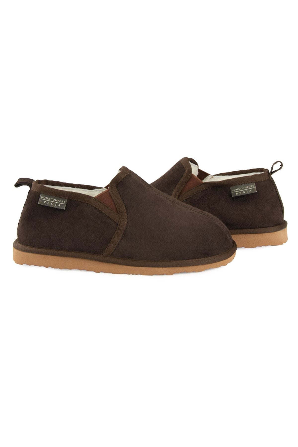 Pegia Genuine Suede Sheepskin Home Shoe 191214  - Choco