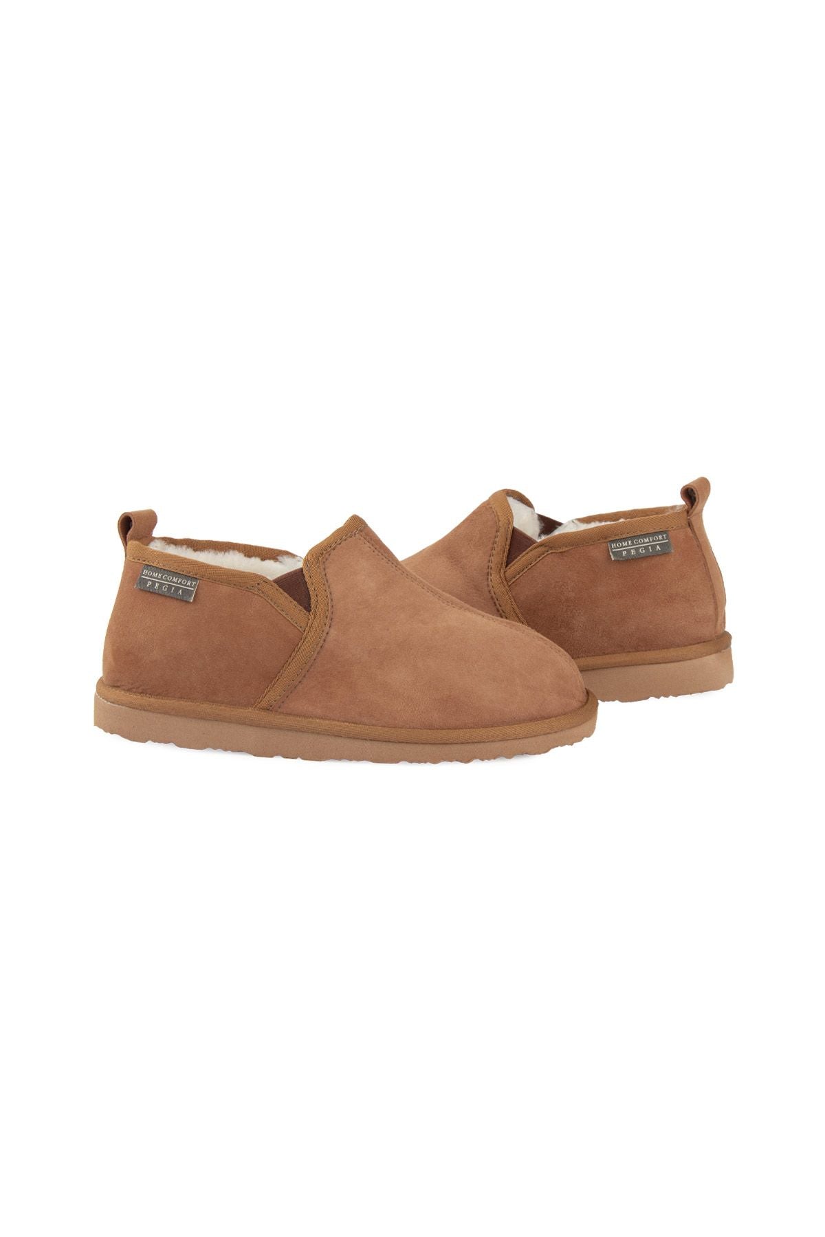 Pegia Genuine Suede Sheepskin Home Shoe 191214  - Chestnut