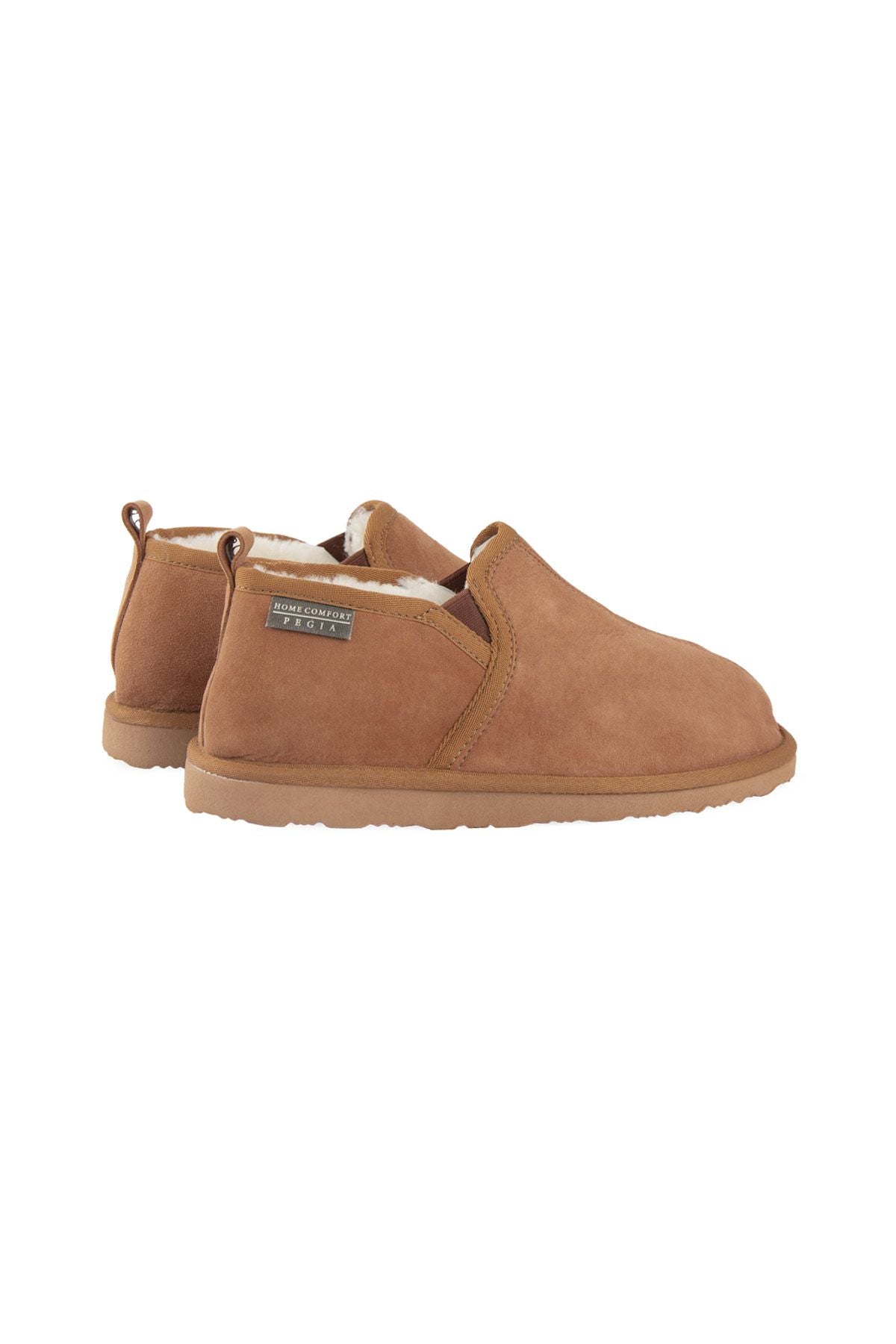 Pegia Genuine Suede Sheepskin Home Shoe 191214  - Chestnut