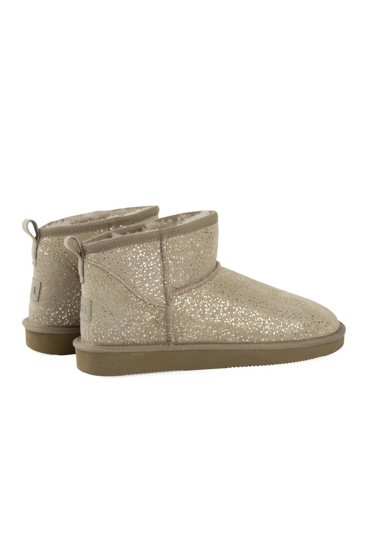 Pegia Women's Genuine Fur Mini Boots 191165  - Stone