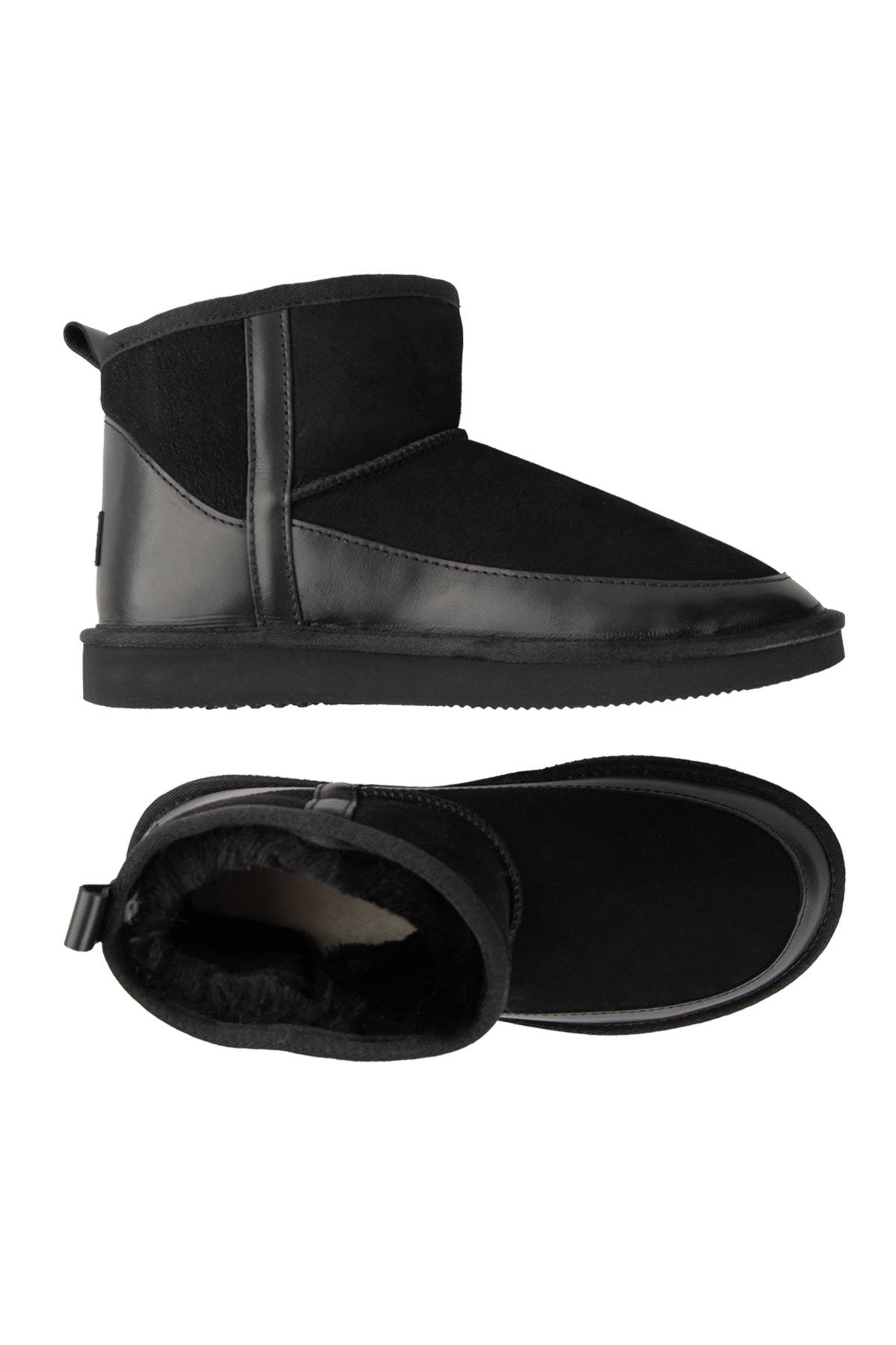 Pegia Women’s Genuine Fur Mini Boots 191166  - Black