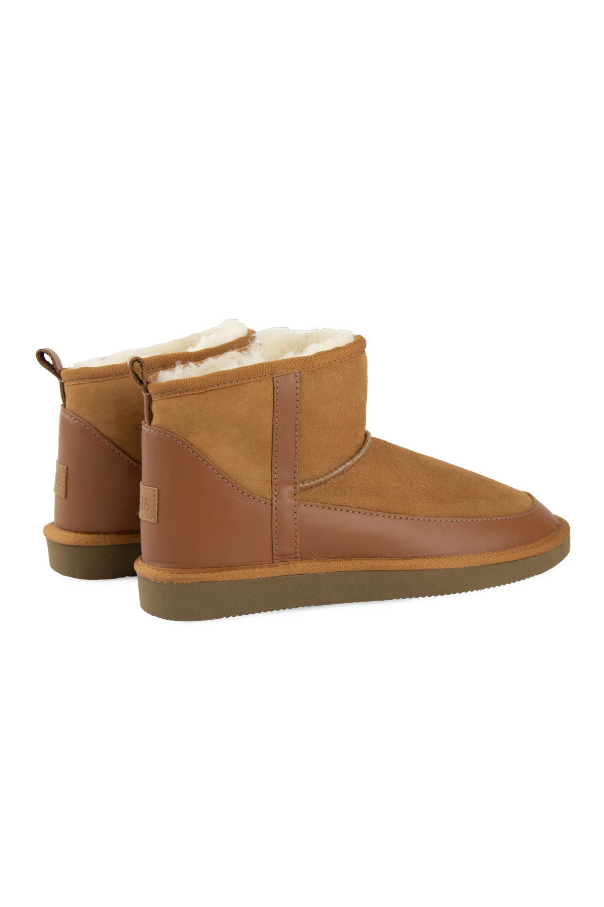 Pegia Women’s Genuine Fur Mini Boots 191166  - Chestnut