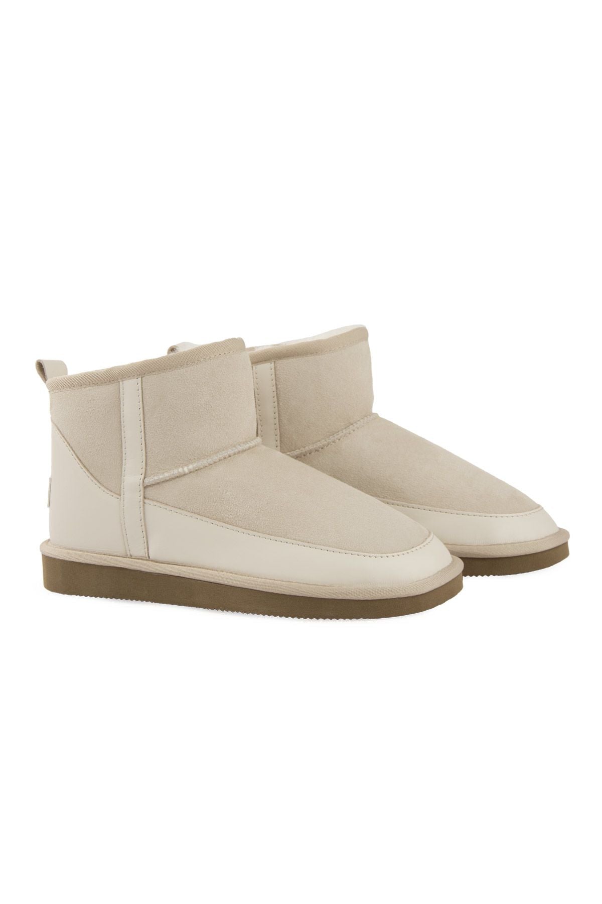 Pegia Women’s Genuine Fur Mini Boots 191166  - Beige