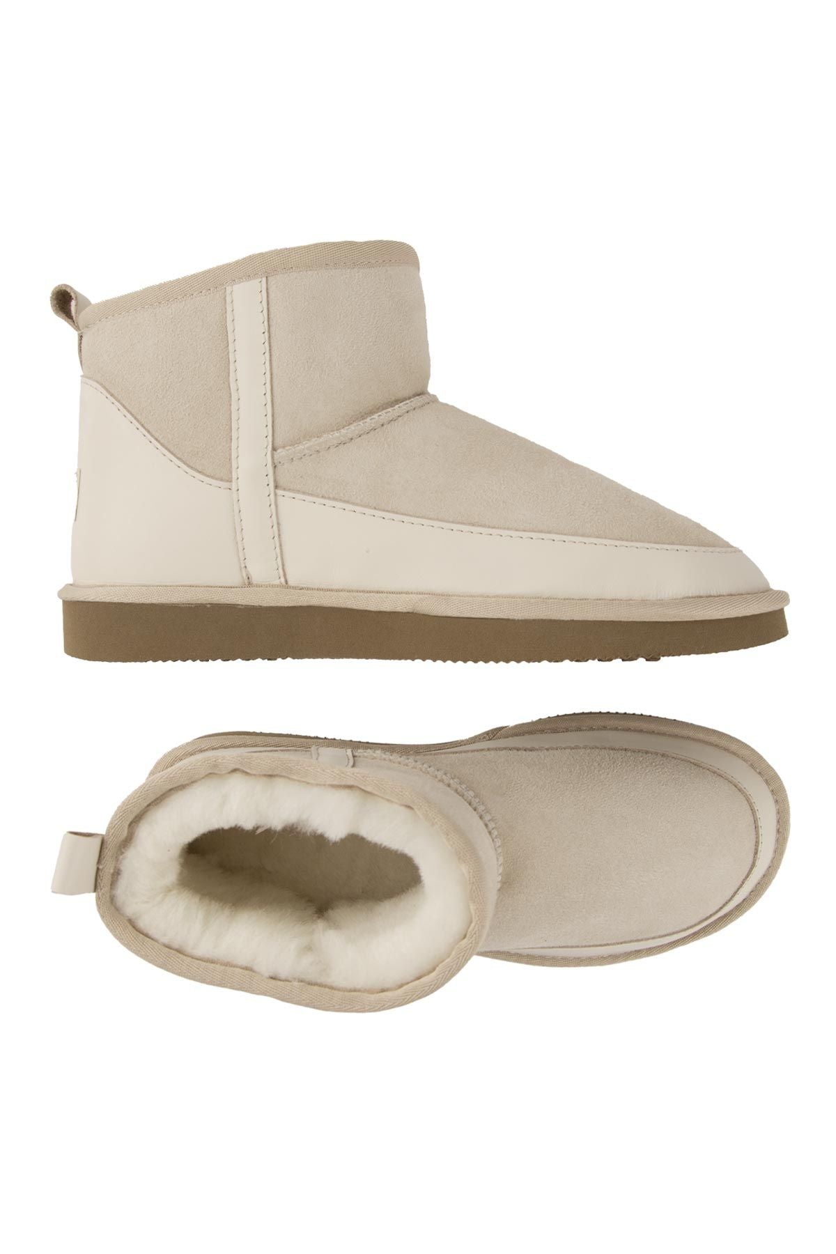 Pegia Women’s Genuine Fur Mini Boots 191166  - Beige