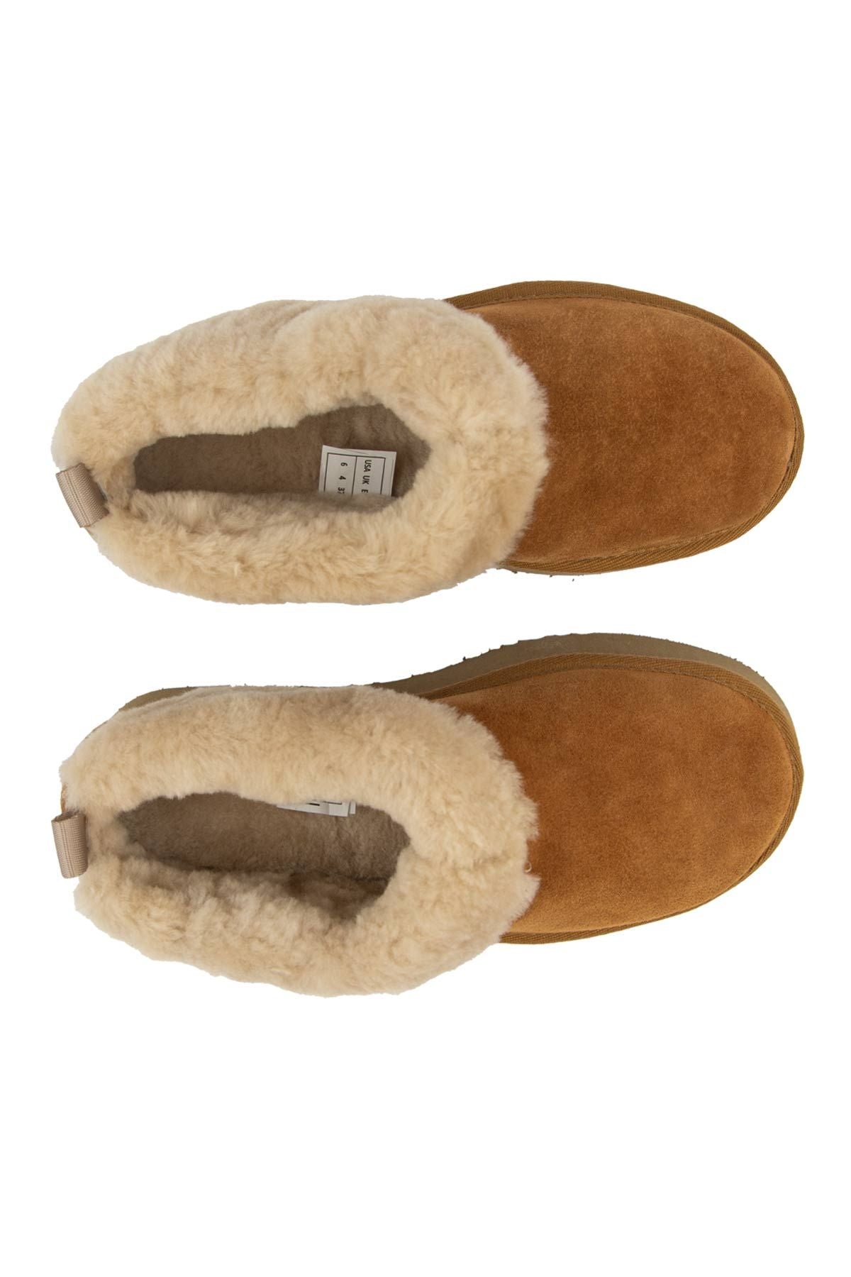 Pegia Women’s Genuine Sheepskin Mini Boots  - Chestnut