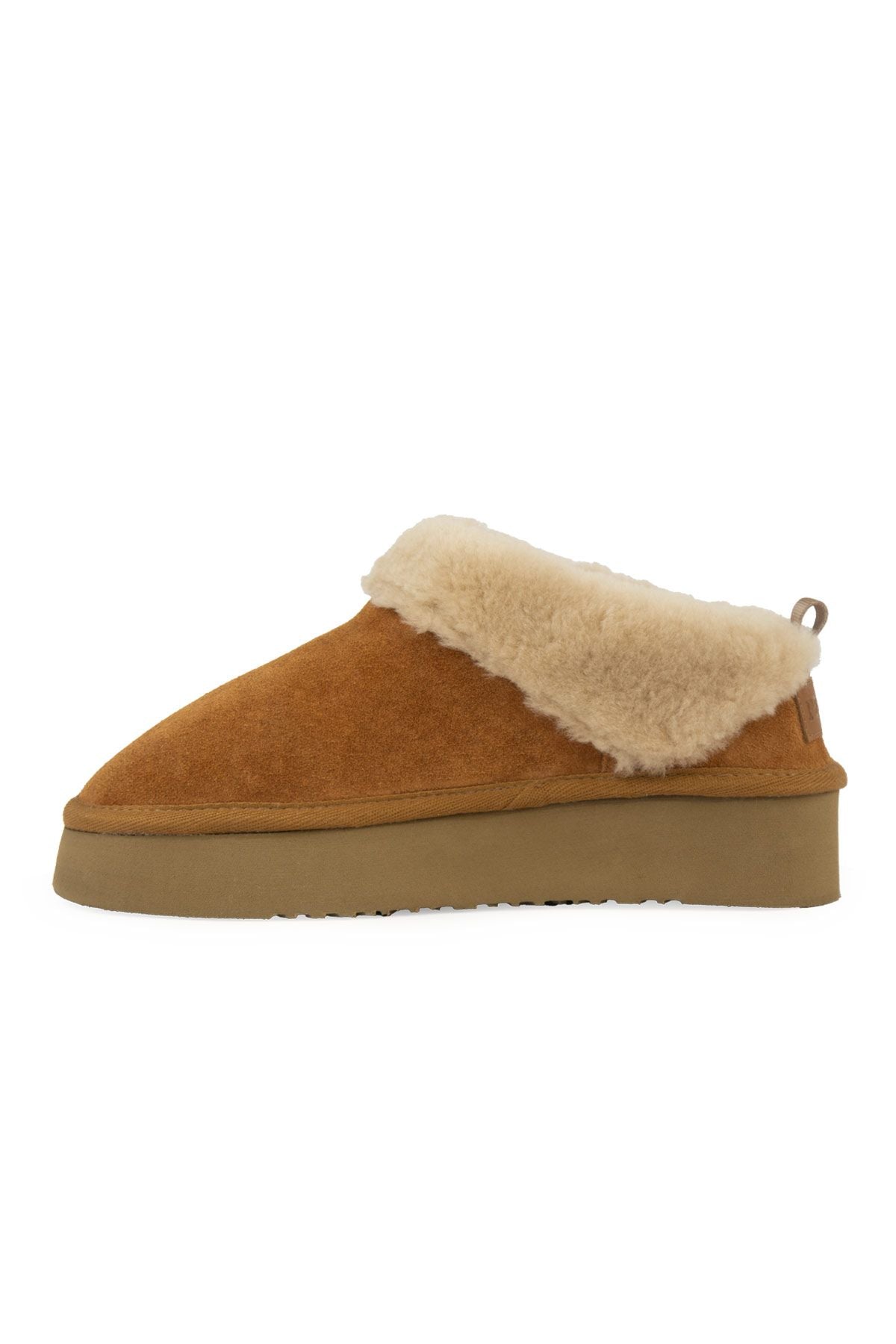 Pegia Women’s Genuine Sheepskin Mini Boots  - Chestnut