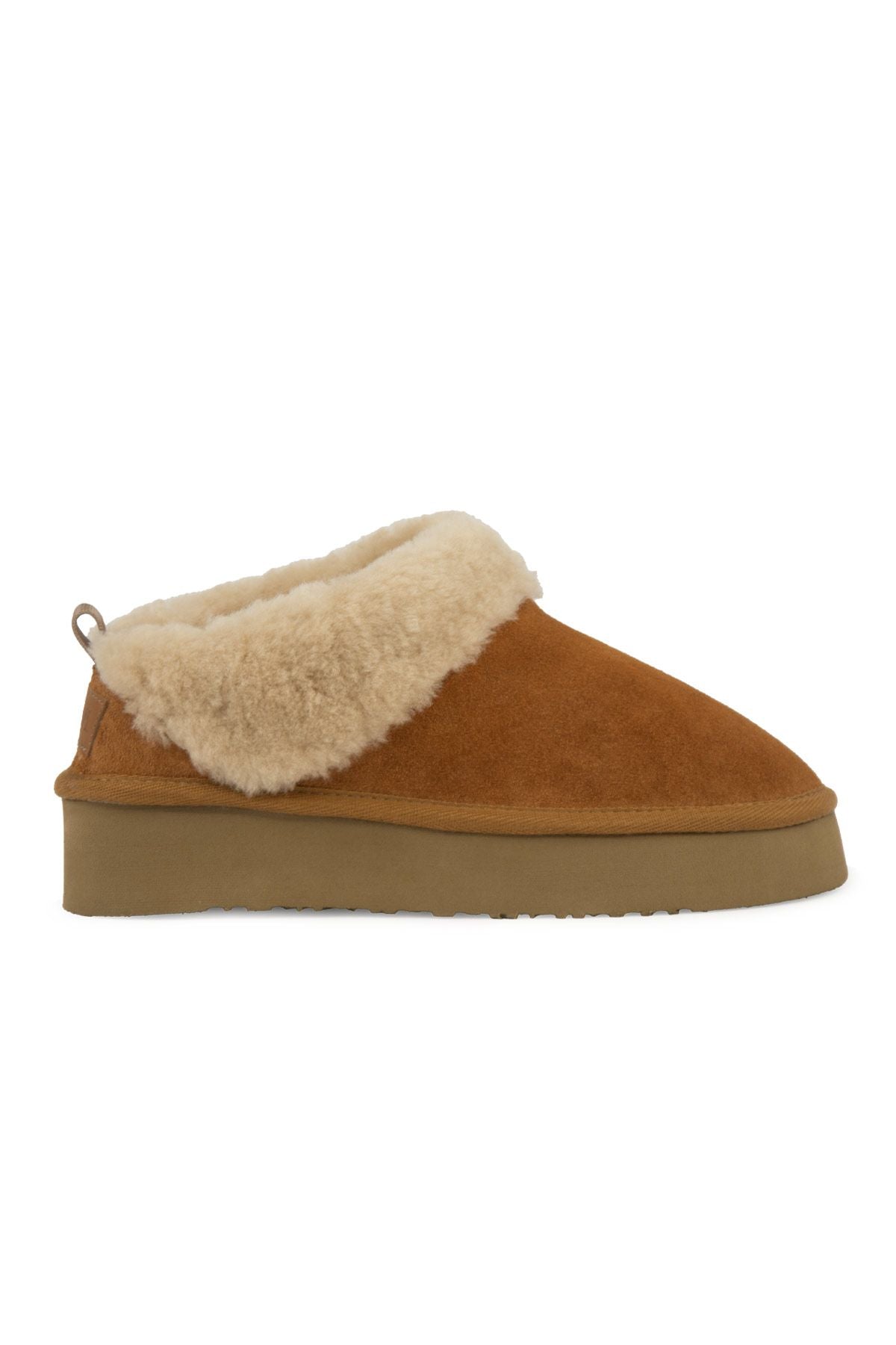 Pegia Women’s Genuine Sheepskin Mini Boots  - Chestnut