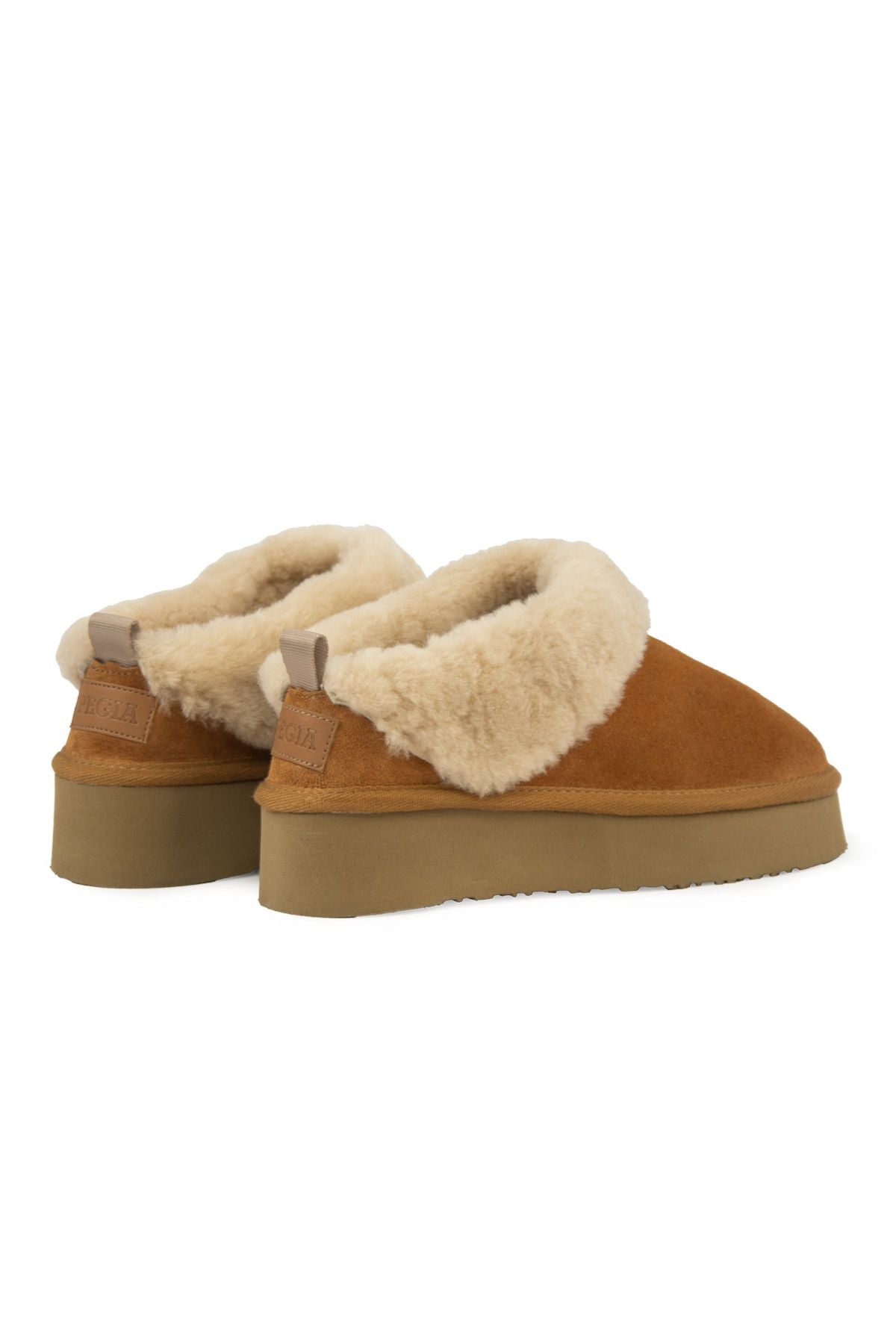 Pegia Women’s Genuine Sheepskin Mini Boots  - Chestnut