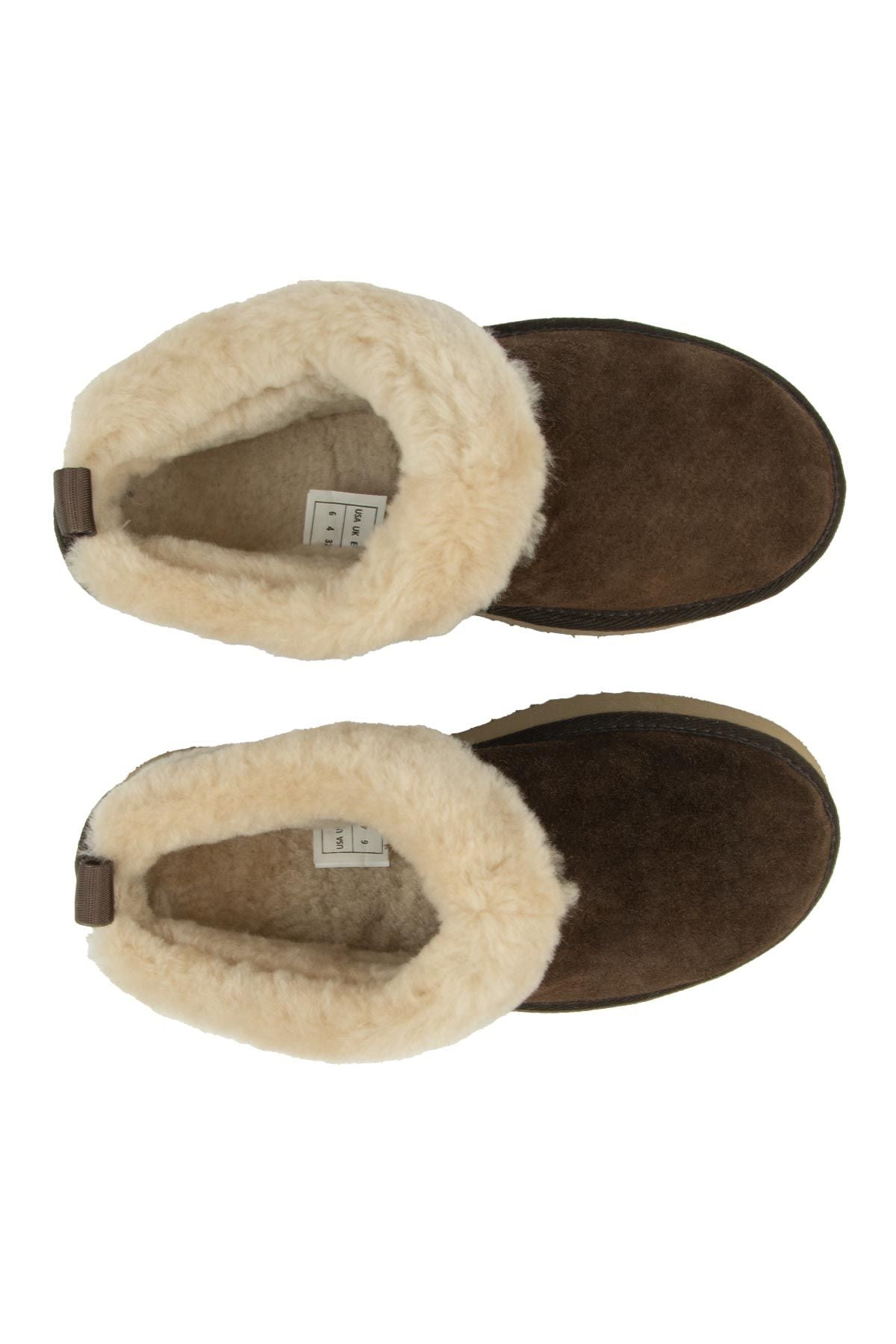 Pegia Women’s Genuine Sheepskin Mini Boots  - Choco