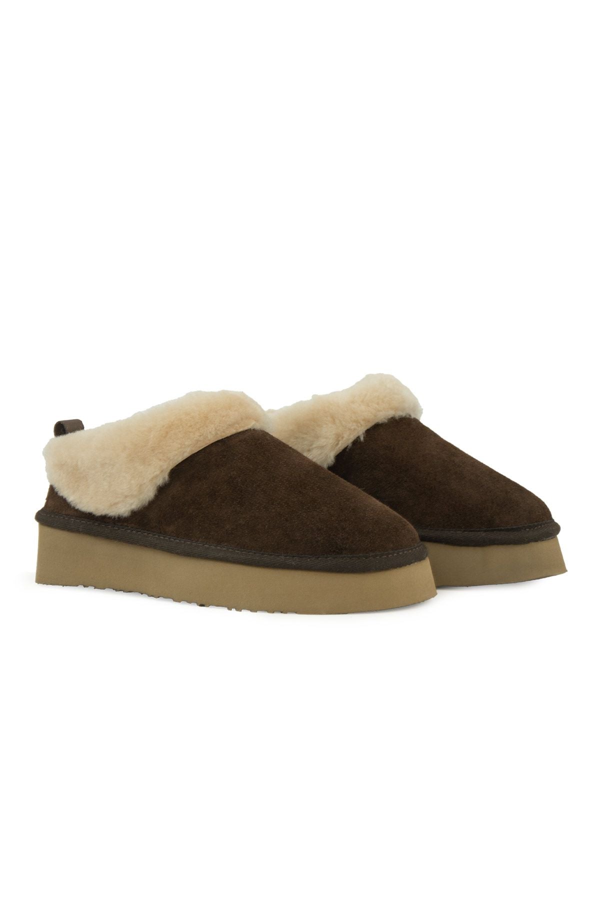 Pegia Women’s Genuine Sheepskin Mini Boots  - Choco