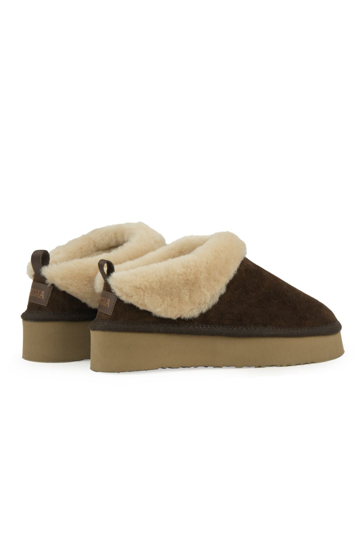 Pegia Women’s Genuine Sheepskin Mini Boots  - Choco
