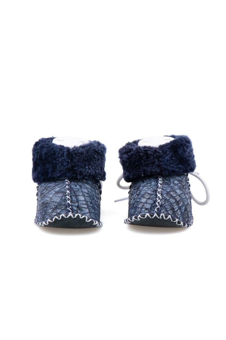 Pegia Shearling Baby's Booties 141113  - Navy