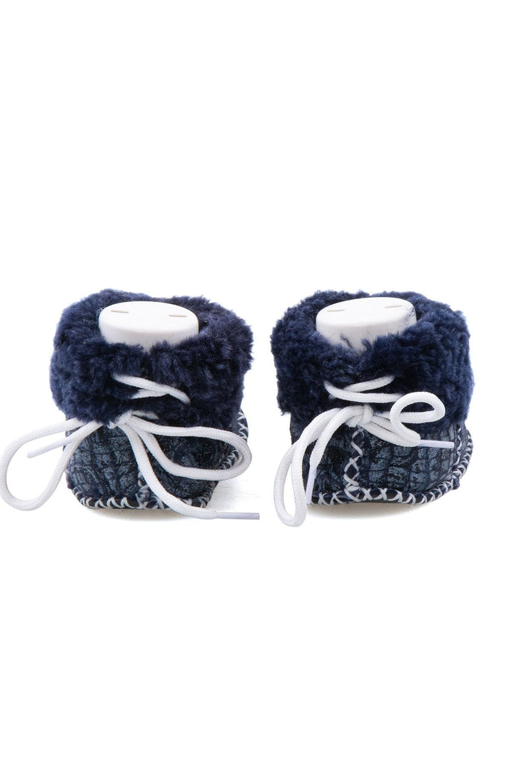Pegia Shearling Baby's Booties 141113  - Navy