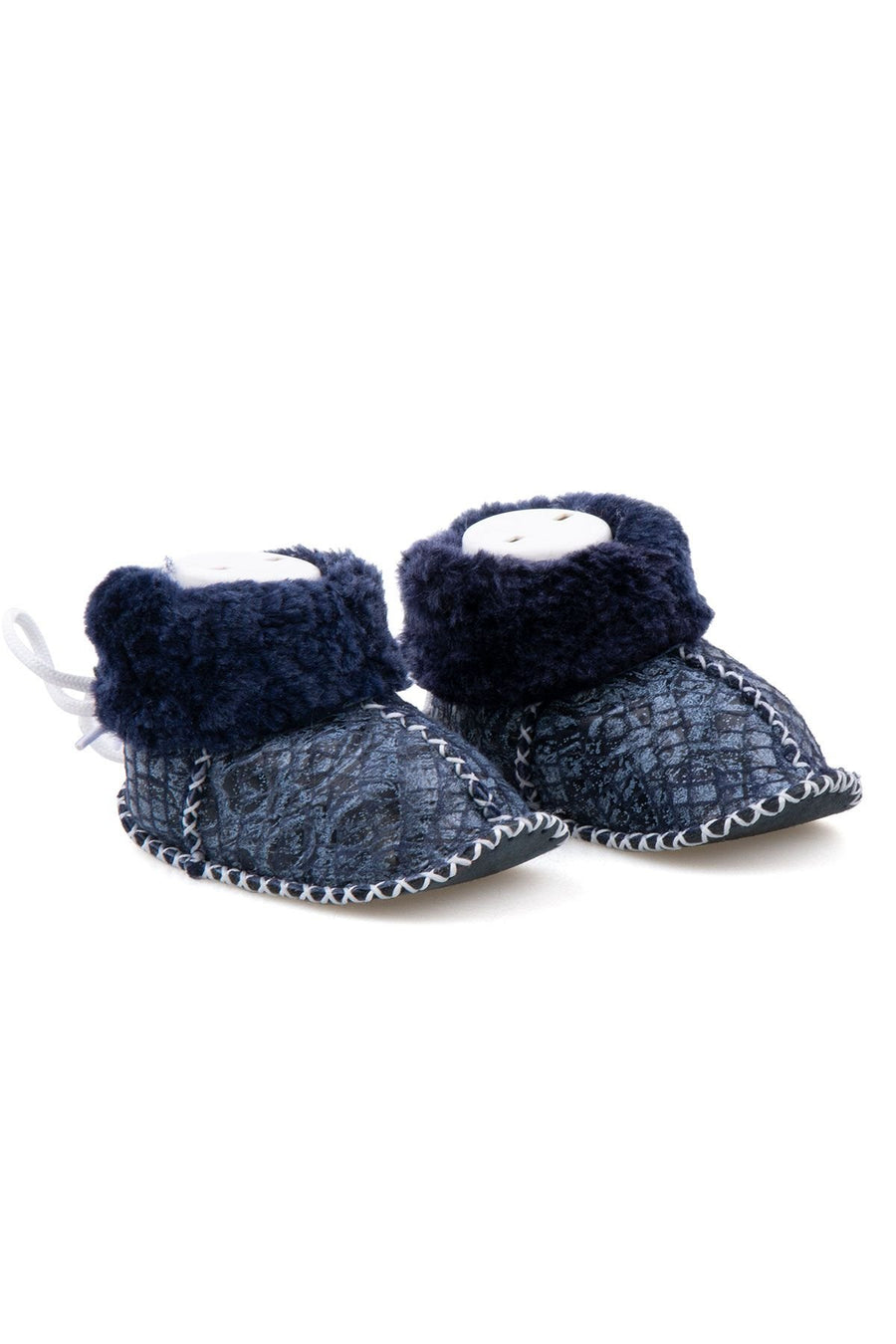 Pegia Shearling Baby's Booties 141113  - Navy