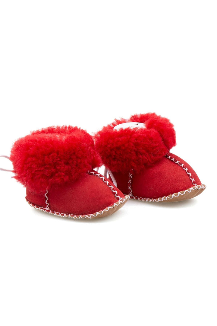 Pegia Shearling Baby's Booties 141113  - Red