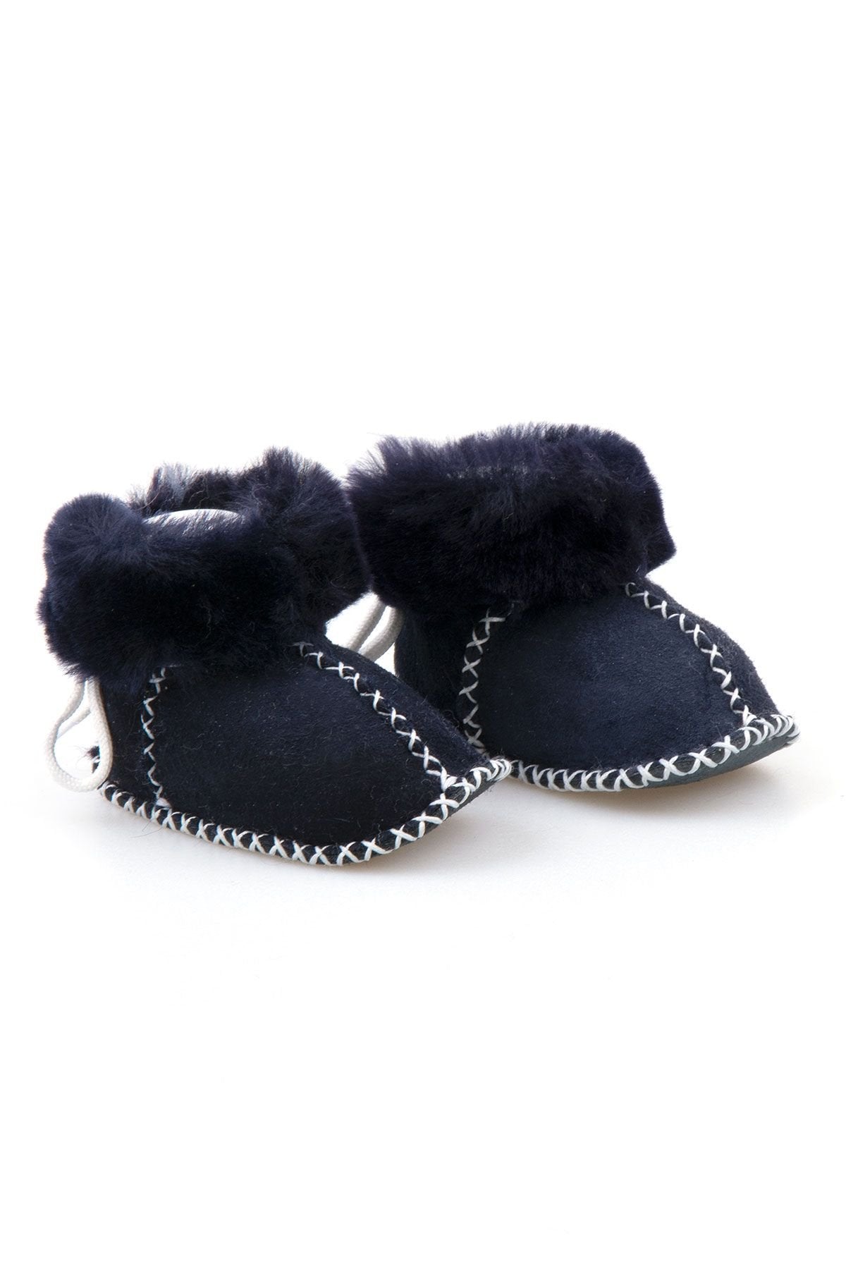 Pegia Shearling Baby's Booties 141114  - Navy