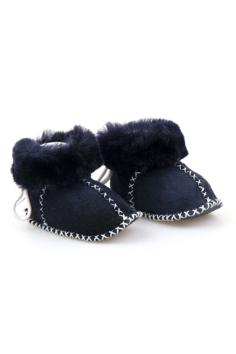 Pegia Shearling Baby's Booties 141114  - Navy