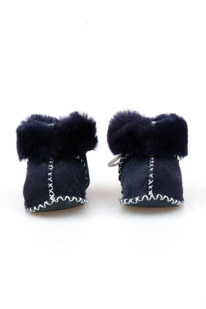 Pegia Shearling Baby's Booties 141114  - Navy
