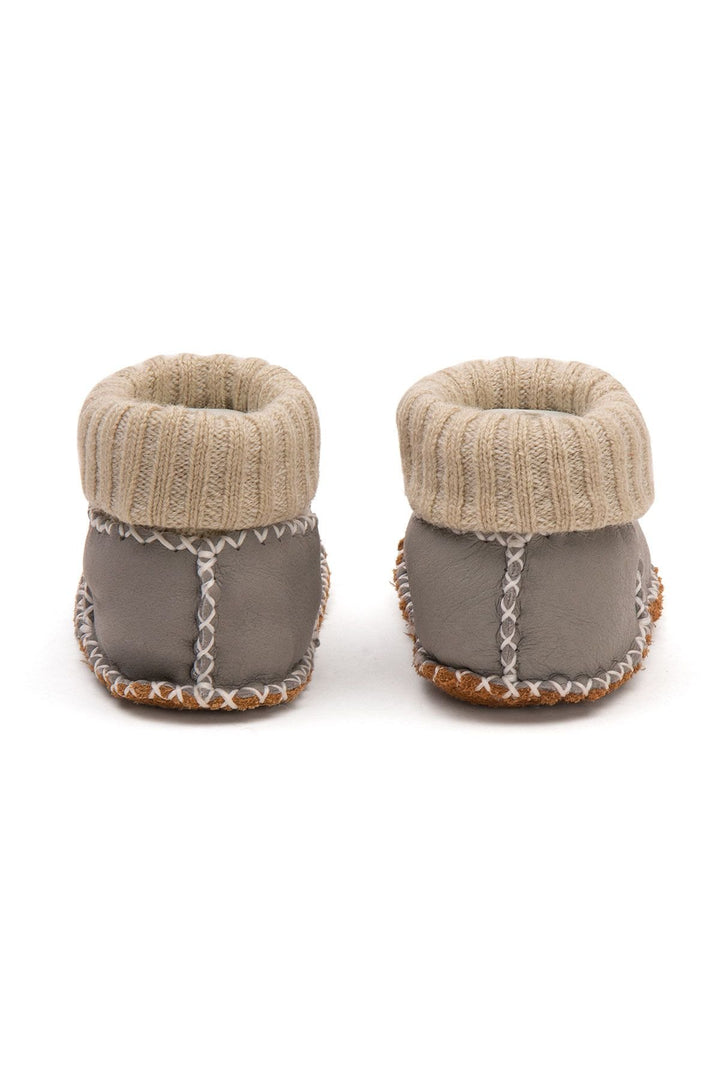Pegia Shearling Baby Booties 141204  - Grey