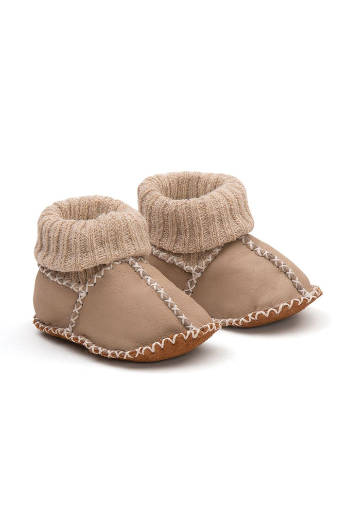 Pegia Shearling Baby Booties 141204  - Stone