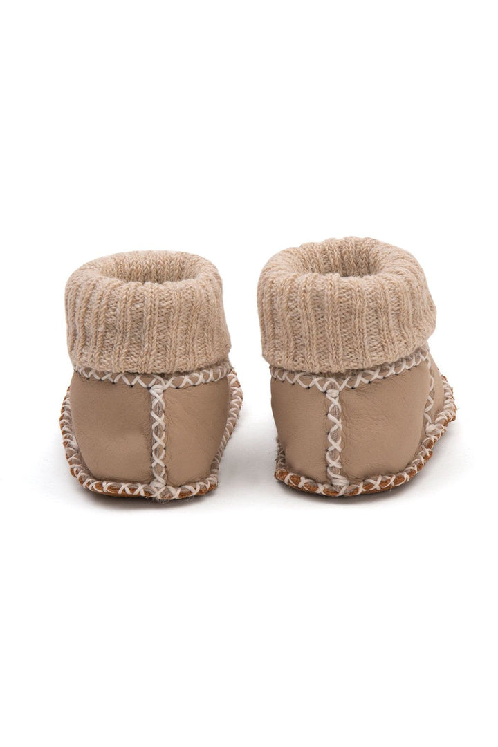 Pegia Shearling Baby Booties 141204  - Stone