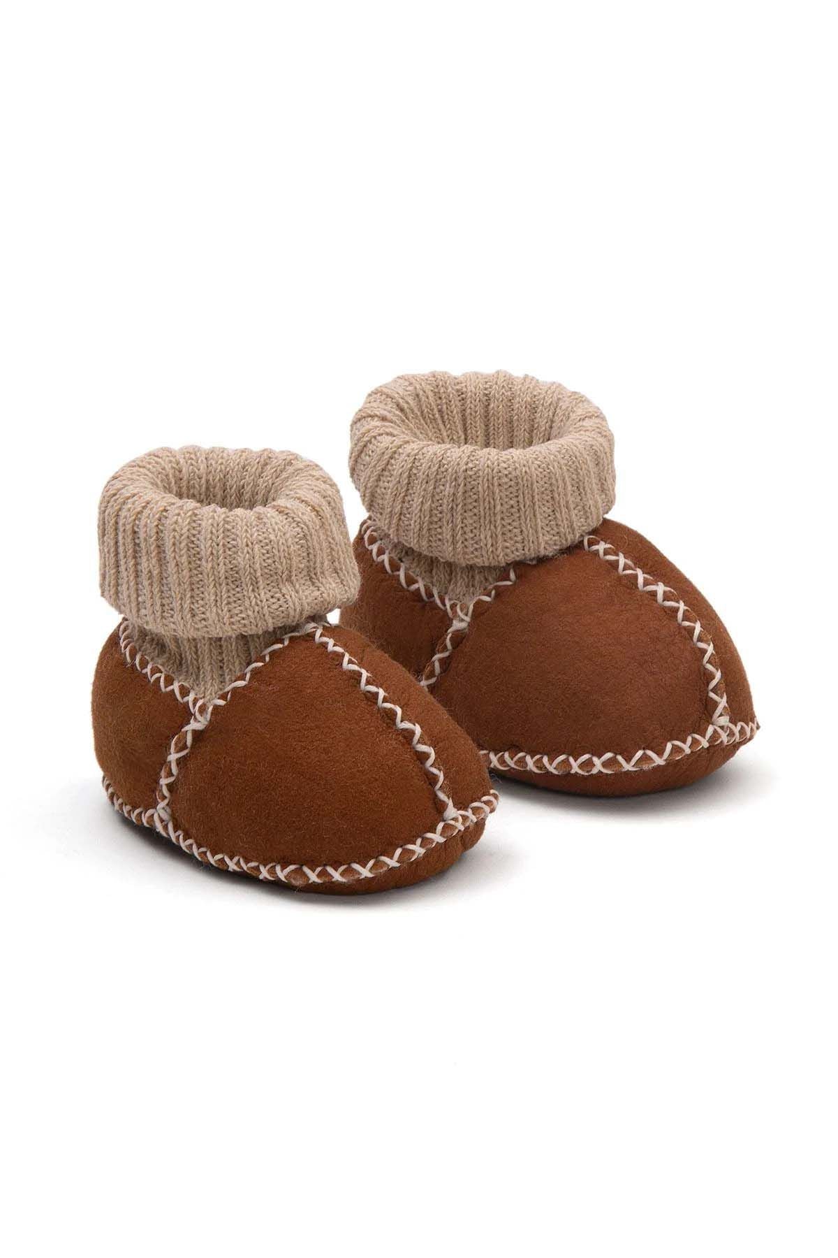 Pegia Shearling Baby Booties 141204  - Chestnut