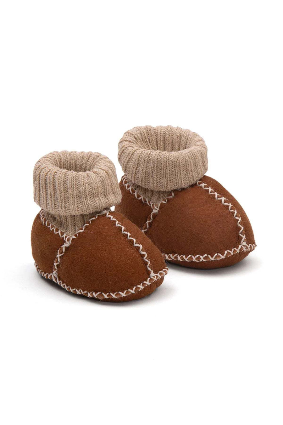 Pegia Shearling Baby Booties 141204  - Chestnut