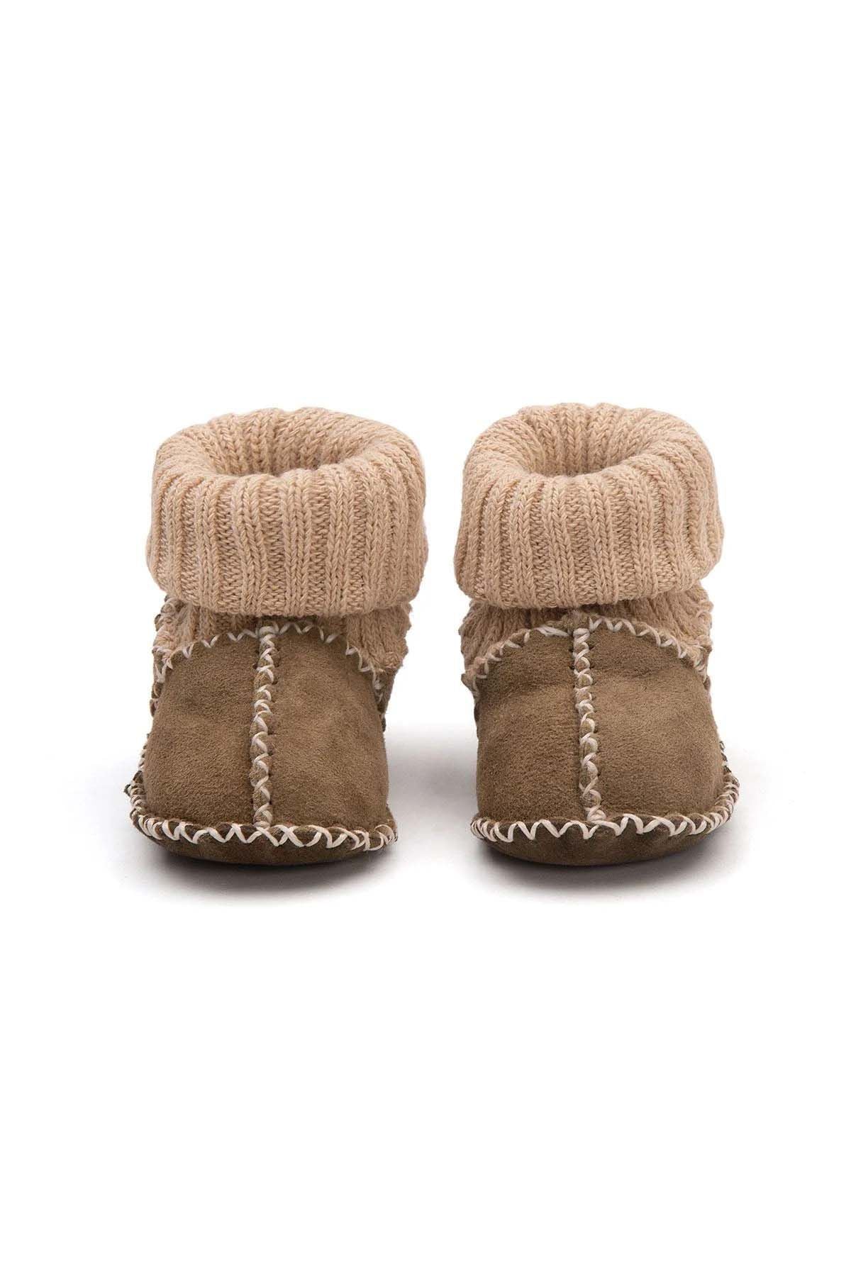Pegia Shearling Baby Booties 141204  - Emerald
