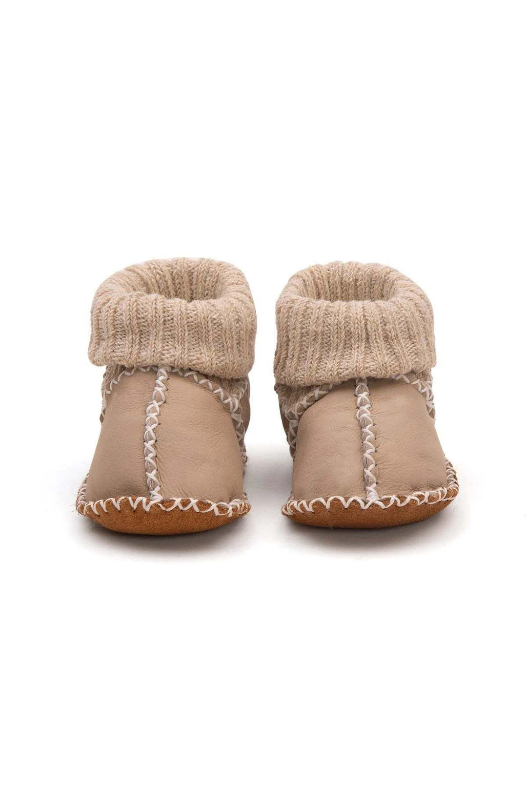 Pegia Shearling Baby Booties 141204  - Stone