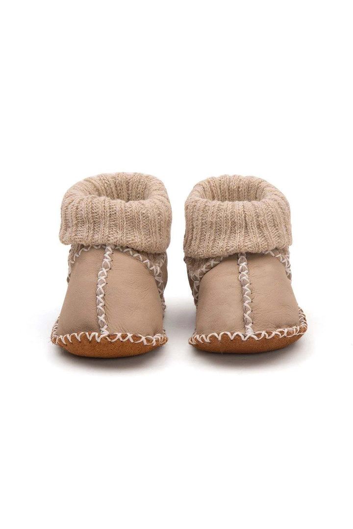 Pegia Shearling Baby Booties 141204  - Stone