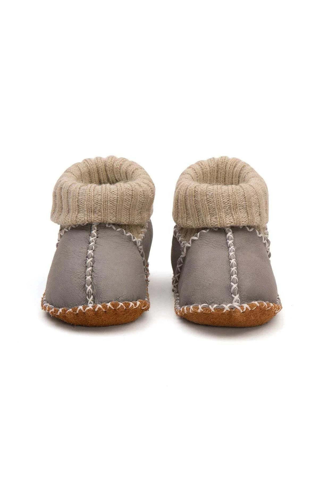 Pegia Shearling Baby Booties 141204  - Grey