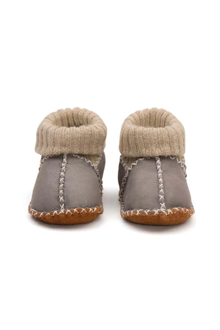 Pegia Shearling Baby Booties 141204  - Grey