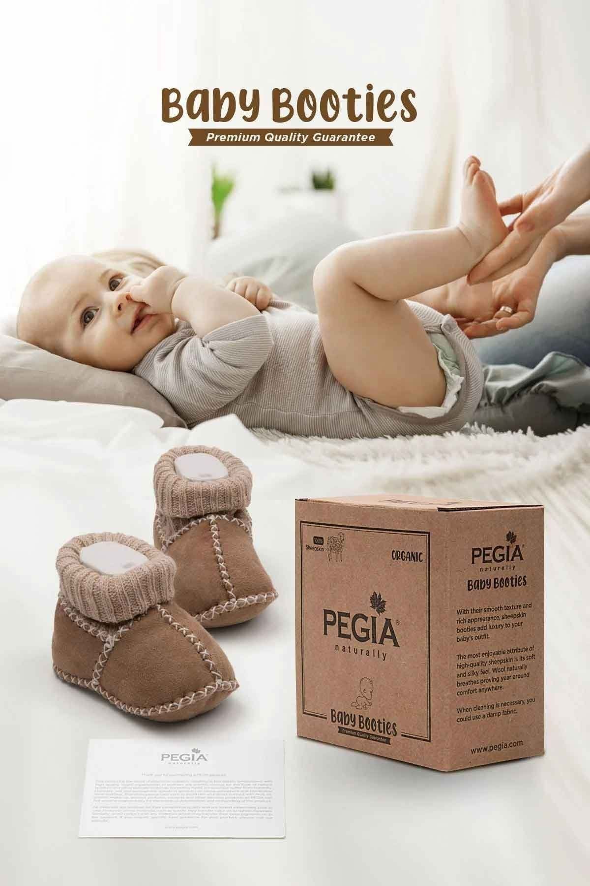 Pegia Shearling Baby Booties 141204  - Cream