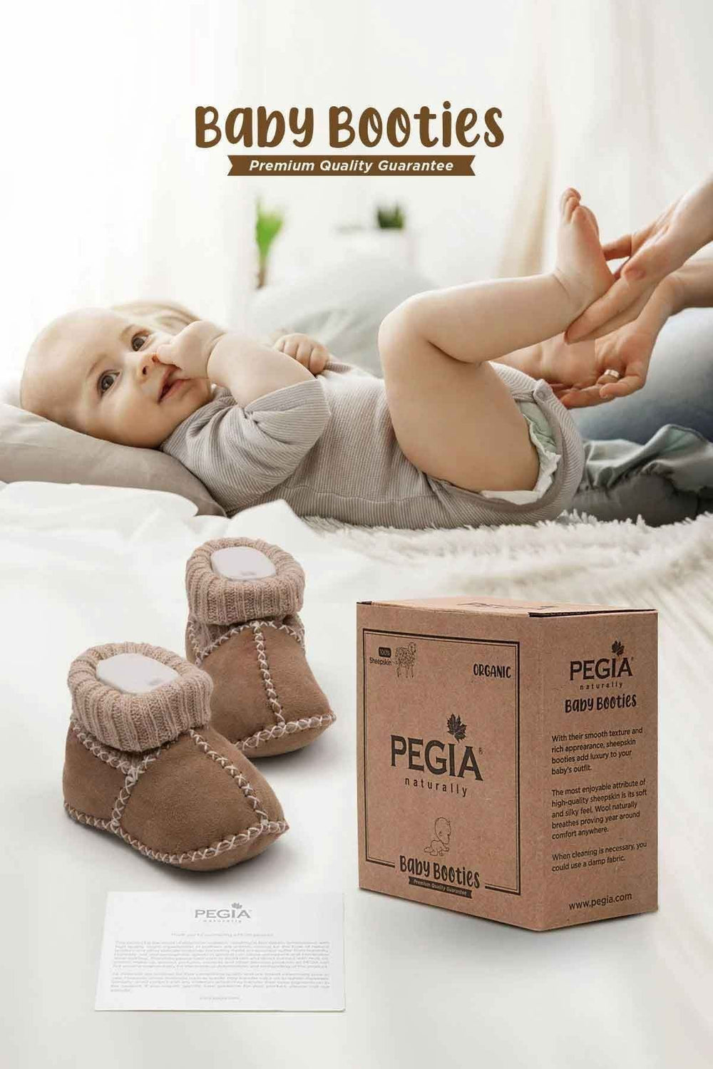 Pegia Shearling Baby Booties 141204  - Emerald