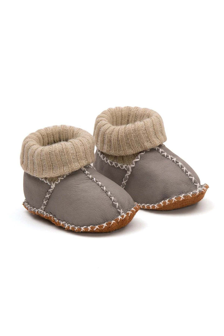 Pegia Shearling Baby Booties 141204  - Grey